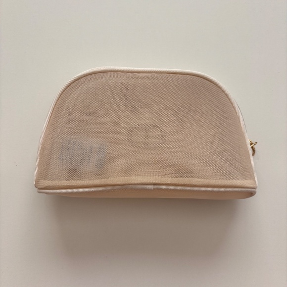 Dior Embroidered Beige Mesh Vanity Cosmetic Bag - Picture 3 of 5